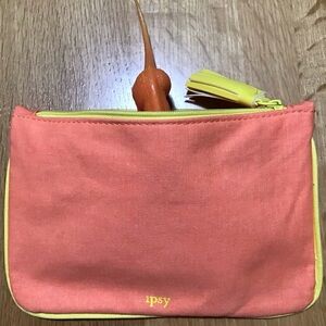 New Ipsy bag, orange with yellow trim